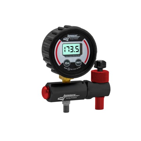 Shock Inflator and Gauge - 0-300 psi - Digital - Black / Silver Face - Controlled Flow Inlet - Each