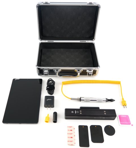 Pyrometer - Wireless Tire Probe - Display 12 Temps at Once - 99 Set Memory - Tablet / Carrying Case Included - Kit
