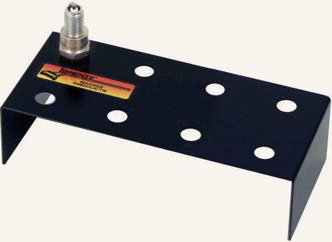Spark Plug Holder - 8 Hole - Two Row - Aluminum - Black Powder Coat - Each