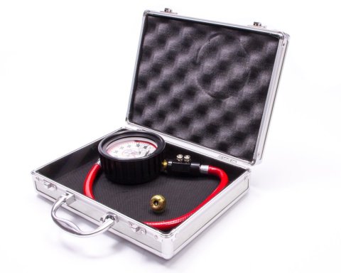 Tire Pressure Gauge - Magnum - Glow in the Dark - 0-40 psi - Analog - 3-1/2 in Diameter - White Face - 1/2 lb Increments - Silver Case - Each
