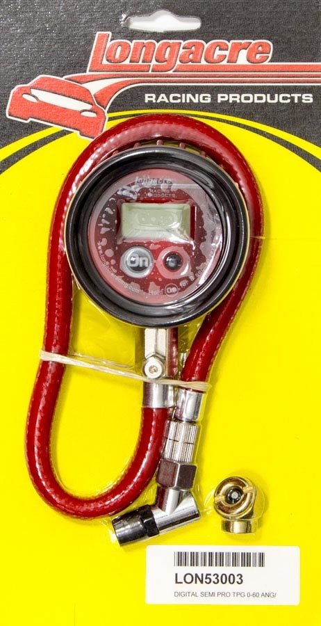 Tire Pressure Gauge - Deluxe - Glow in the Dark - 0-60 psi - Analog - 2-1/2 in Diameter - White Face - 1/2 lb Increments - Each