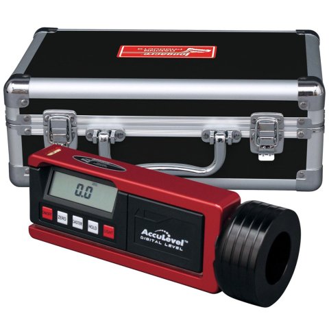 Caster / Camber Gauge - Digital - Magnetic Adapter - Carry Case - Aluminum - Red Anodized - Each