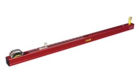 Chassis Height Gauge - Long - 2-15 in Height Range - Aluminum - Red Anodized - Each