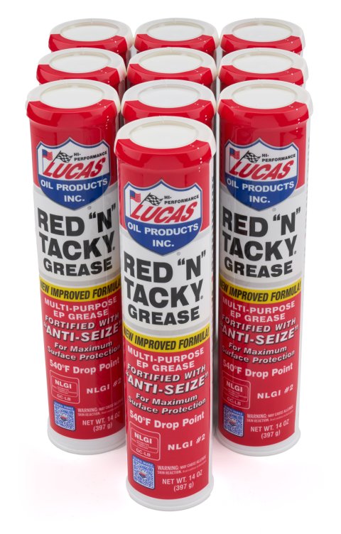 Grease - Red N Tacky - Conventional - 14 oz Cartridge - Set of 10