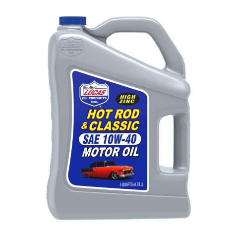 Motor Oil - Hot Rod and Classic Car - High Zinc - 10W40 - Conventional - 5 qt Jug - Each