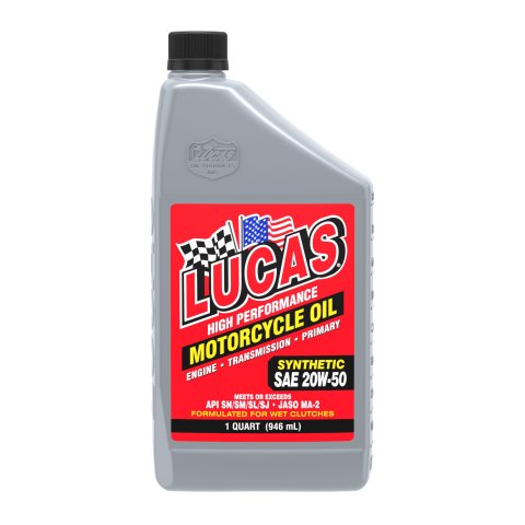 Motor Oil - High Performance - 20W50 - Synthetic - 1 qt Bottle - Motorcycle - Each