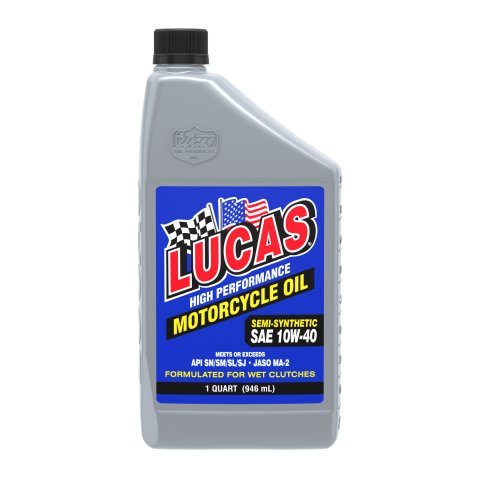 Motor Oil - High Performance - 10W40 - Semi-Synthetic - 1 qt Bottle - Motorcycle - Each