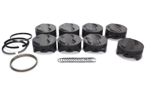 Piston and Ring - PowerPak Domed - Forged - 4.165 in Bore - 1.0 x 1.0 x 2.0 mm Ring Grooves - Plus 9.00 cc - Small Block Chevy - Kit