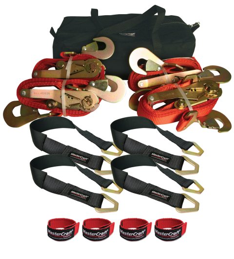 Axle Tie Down - 2 in Wide - 7 ft Long - Axle Loops - Hook and Loop Wraps - Black - Kit