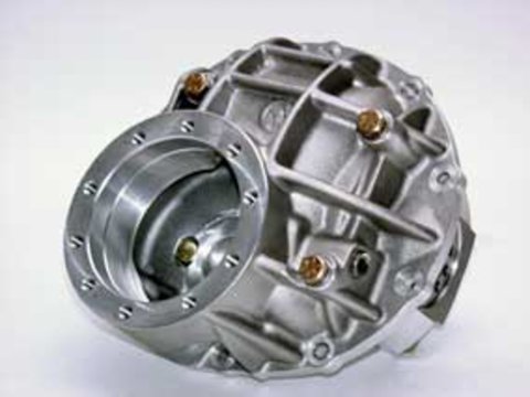 Differential Case - 3.812 in Bore - Adjuster Nuts / Bearing Caps / Pinion Support Bolts Included - Aluminum - Natural - Ford 9 in - Kit