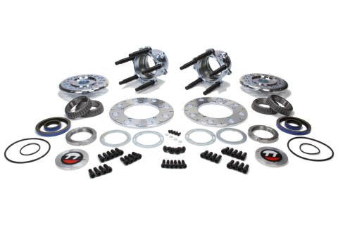 Wheel Hub - Grand National Hub Package - Rear - 5 x 5.00 Wheel - 24 Spline Drive Flange - Bearings / Hardware / Seal / Plate / Rotor Adapter / Studs Included - Steel - Zinc Plated - Pair