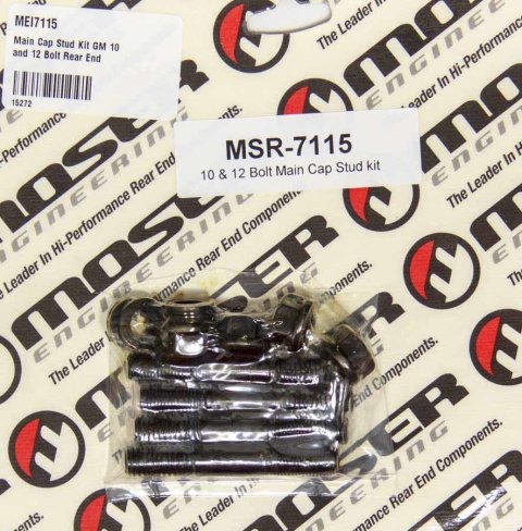 Differential Stud Main Cap - 7/16-14 and 7/16-20 in Thread - 3.000 in Long - Chromoly - Black Oxide - GM 10-Bolt / 12-Bolt - Kit