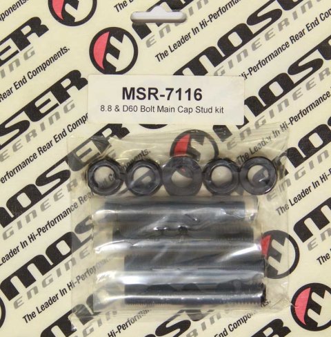 Differential Stud Main Cap - 1/2-13 and 1/2-20 in Thread - 3.125 in Long - Chromoly - Black Oxide - Ford 8.8 in / Dana 60 - Kit