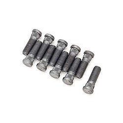 Wheel Stud - 7/16-20 in Thread - 1.250 in Long - 0.480 in Knurl - Steel - Black Oxide - Set of 10