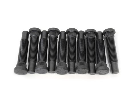 Wheel Stud - 5/8-11 in Thread - 2.500 in Long - 0.685 in Knurl - Steel - Black Oxide - Moser Hubs - Set of 10