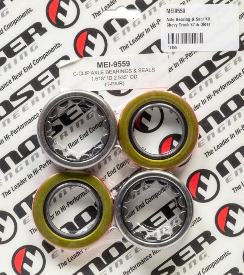 Axle Bearing - 2.535 in OD - 1.619 in ID - Roller Bearing - Seals Included - C-Clip - GM 10-Bolt / 12-Bolt - Kit