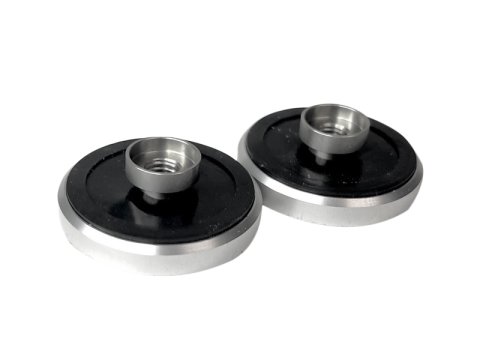 Helmet Anchor - Magnetic - Post Style - Aluminum / Silicone - Natural / Black - Pair