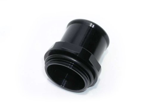Water Neck Adapter - WN Style - Straight - 20 AN Male O-Ring to 1-1/2 in Hose Barb - Aluminum - Black Anodized - Meziere Components - Each