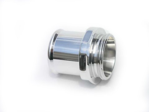 Water Neck Adapter - WN Style - Straight - 20 AN Male O-Ring to 1-1/2 in Hose Barb - Aluminum - Polished - Meziere Components - Each