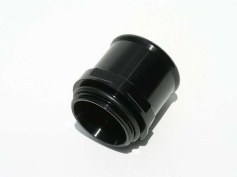 Water Neck Adapter - WN Style - Straight - 20 AN Male O-Ring to 1-3/4 in Hose Barb - Aluminum - Black Anodized - Meziere Components - Each