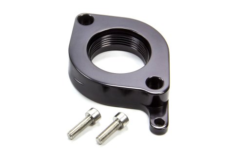 Water Neck - Straight - Meziere Water Pump Adapter - Aluminum - Black Anodized - GM LS-Series - Each