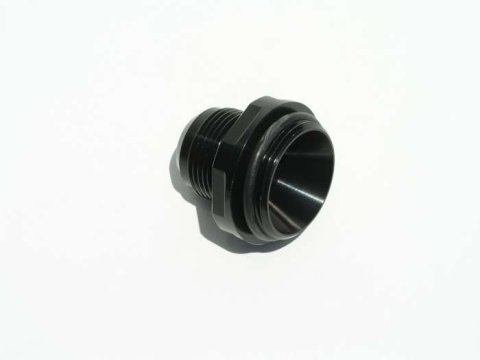 Water Neck Adapter - WN Style - Straight - 20 AN Male O-Ring to 16 AN Male - Aluminum - Black Anodized - Meziere Components - Each