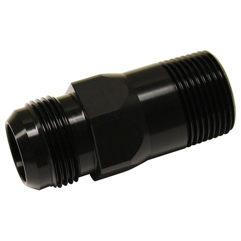 Fitting - Water Pump - Straight - 1 in NPT Male to 16 AN Male - Aluminum - Black Anodized - Meziere 100 Series Water Pumps - Each