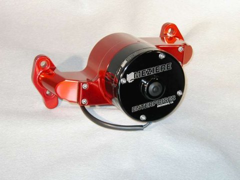 Water Pump - Electric - 100 Series - 1 in NPT Female Inlet - Gaskets / Hardware / Wiring - Aluminum - Red Anodized - Small Block Chevy - Kit