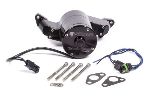 Water Pump - Electric - 100 Series - 1 in NPT Female Inlet - Gaskets / Hardware / Wiring - Aluminum - Black Anodized - Small Block Ford - Kit