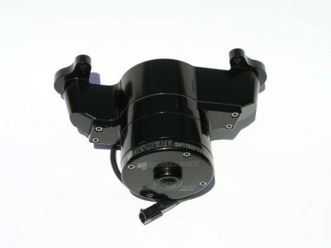 Water Pump - Electric - 100 Series - 1 in NPT Female Inlet - Gaskets / Hardware / Wiring - Aluminum - Black Anodized - Small Block Mopar - Kit