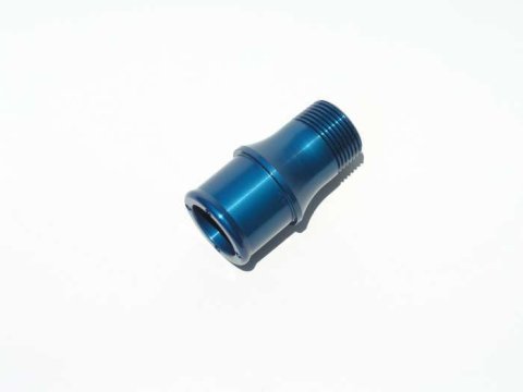 Fitting - Water Pump - Straight - 1 in NPT Male to 1-1/2 in Hose Barb - Aluminum - Blue Anodized - Meziere 100 Series Water Pumps - Each