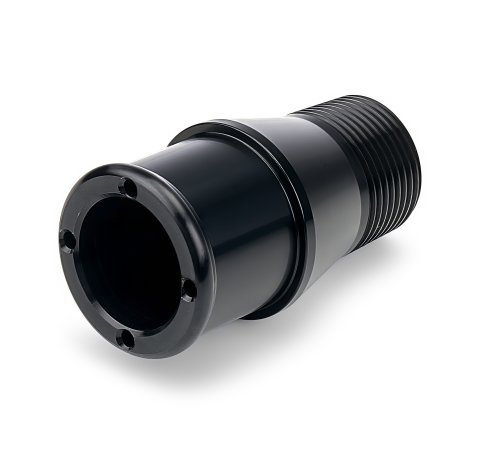 Fitting - Water Pump - Straight - 1 in NPT Male to 1-1/2 in Hose Barb - Aluminum - Black Anodized - Meziere 100 Series Water Pumps - Each