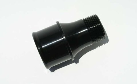 Fitting - Water Pump - Straight - 1 in NPT Male to 1-3/4 in Hose Barb - Aluminum - Black Anodized - Meziere 100 Series Water Pumps - Each