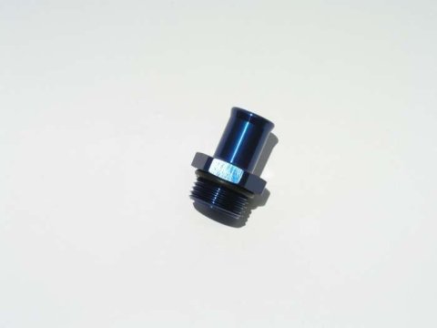 Fitting - Water Pump - Straight - 12 AN Male O-Ring to 3/4 in Hose Barb - Aluminum - Blue Anodized - Meziere Water Pumps - Each
