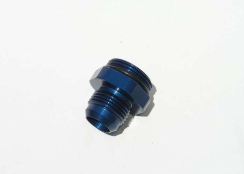 Fitting - Water Pump - Straight - 16 AN Male O-Ring to 12 AN Male - Aluminum - Blue Anodized - Meziere Water Pumps - Each