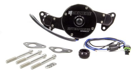 Water Pump - Electric - Heavy Duty 100 Series - 1 in NPT Female Inlet - Install Kit - Aluminum - Black Anodized - Small Block Ford - Kit