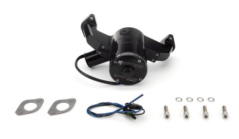 Water Pump - Electric - Hi-Flow 300 Series - 1-3/4 in Hose Barb Inlet - Gaskets / Inlet Port / Hardware / Wiring - Aluminum - Black Anodized - Big Block Chevy - Kit