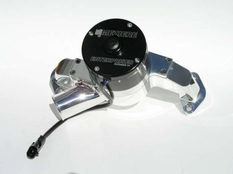 Water Pump - Electric - Hi-Flow 300 Series - 1-3/4 in Hose Barb Inlet - Gaskets / Hardware / Wiring - Aluminum - Polished - Big Block Chevy - Kit