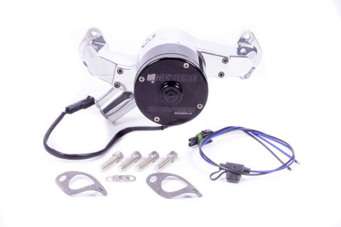 Water Pump - Electric - Hi-Flow 300 Series - 1-3/4 in Hose Barb Inlet - Gaskets / Hardware / Wiring - Aluminum - Polished - Big Block Chevy - Kit