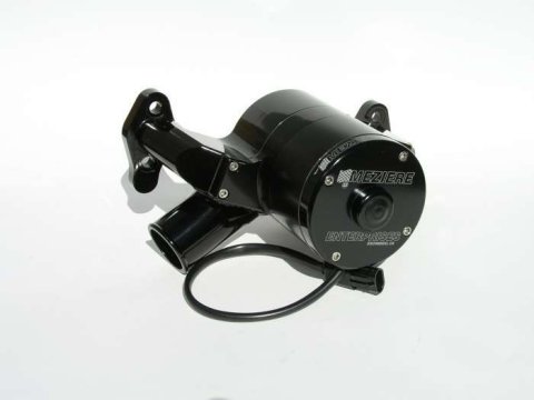 Water Pump - Electric - Hi-Flow 300 Series - 1-3/4 in Hose Barb Inlet - Gaskets / Hardware / Wiring - Aluminum - Black Anodized - Small Block Chevy - Kit