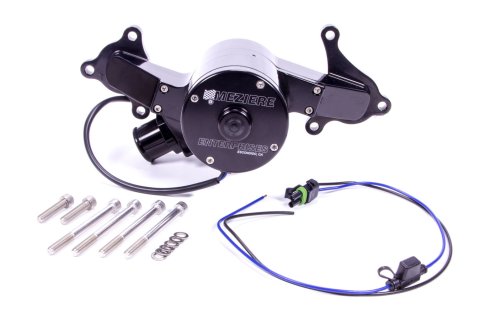Water Pump - Electric - High Flow 300 Series - 1-1/2 in Hose Barb Inlet - Gasket / Hardware / Wiring - Aluminum - Black Anodized - Mopar Gen III Hemi - Kit