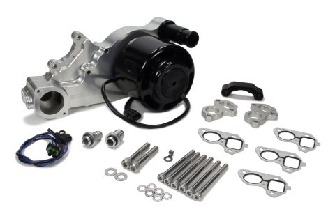 Water Pump - Electric - Street Style - 1-1/4 in Hose Barb Outlet - Gaskets / Hardware / Wiring Included - Aluminum - Natural - Supercharged - GM LS-Series - COPO - Chevy Camaro 2013-19 - Kit