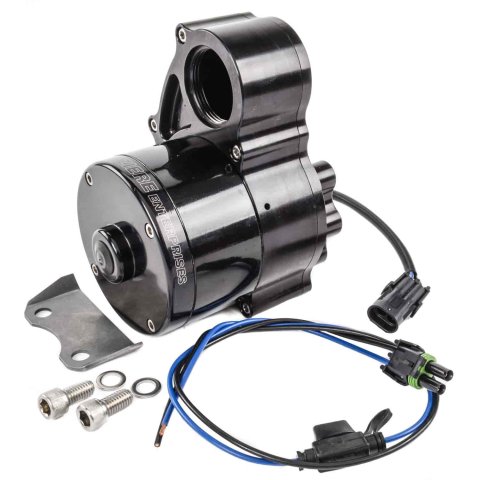 Water Pump - Electric - Remote Mount - 20 AN Female O-Ring Inlet - 20 AN Female O-Ring Outlet - Aluminum - Black Anodized - Universal - Kit