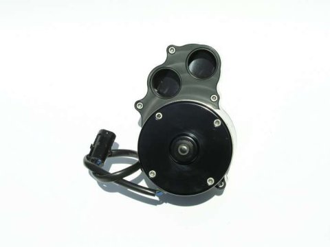 Water Pump - Electric - Remote Mount - 20 AN Female O-Ring Inlet - Dual 16 AN Female O-Ring Outlets - Aluminum - Black Anodized - Universal - Kit
