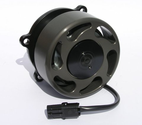 Water Pump - Electric - Street Style - Gaskets / Hardware / Wiring - Aluminum - Black Anodized - Ford Modular - Kit