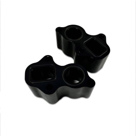 Water Pump Spacer - 1-3/4 in Thick - O-Rings - Aluminum - Black Anodized - GM LT-Series - Pair