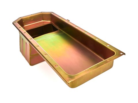 Engine Oil Pan - Pro Street / Drag Race - Front Sump - 7 qt - 8 in Deep - Steel - Cadmium - Mopar Gen III Hemi - Each