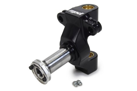Spindle - Aluminum Body - 4 Degree Steel Snout - Steel Locknut Included - Aluminum / Steel - Black Anodized / Natural - Sprint Car - Each