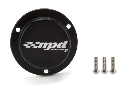 Drive Flange Dust Cover - Screw-On - MPD Logo - Aluminum - Black Anodized - MPD Aluminum Front Hubs - Each