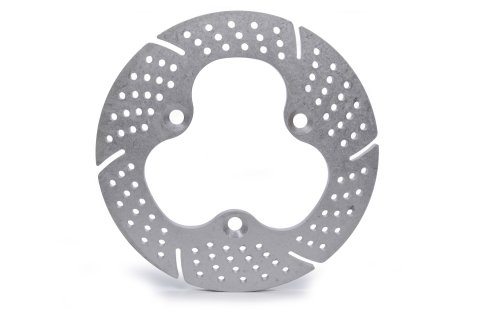 Brake Rotor - Drilled / Slotted - 10 in OD - 0.3750 in Thick - Aluminum - Natural - 3 Pin Sprint Car - Each